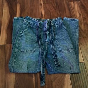Abercrombie Ultra High Rise Tie Straight Jeans